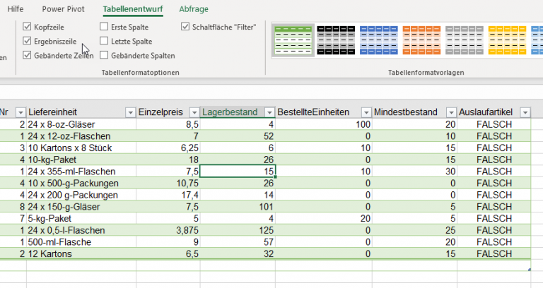 Gültigkeit Excel nervt